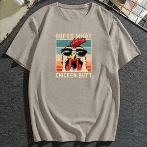 3X Guess What Chicken Butt Graphic Tee - Light Gray